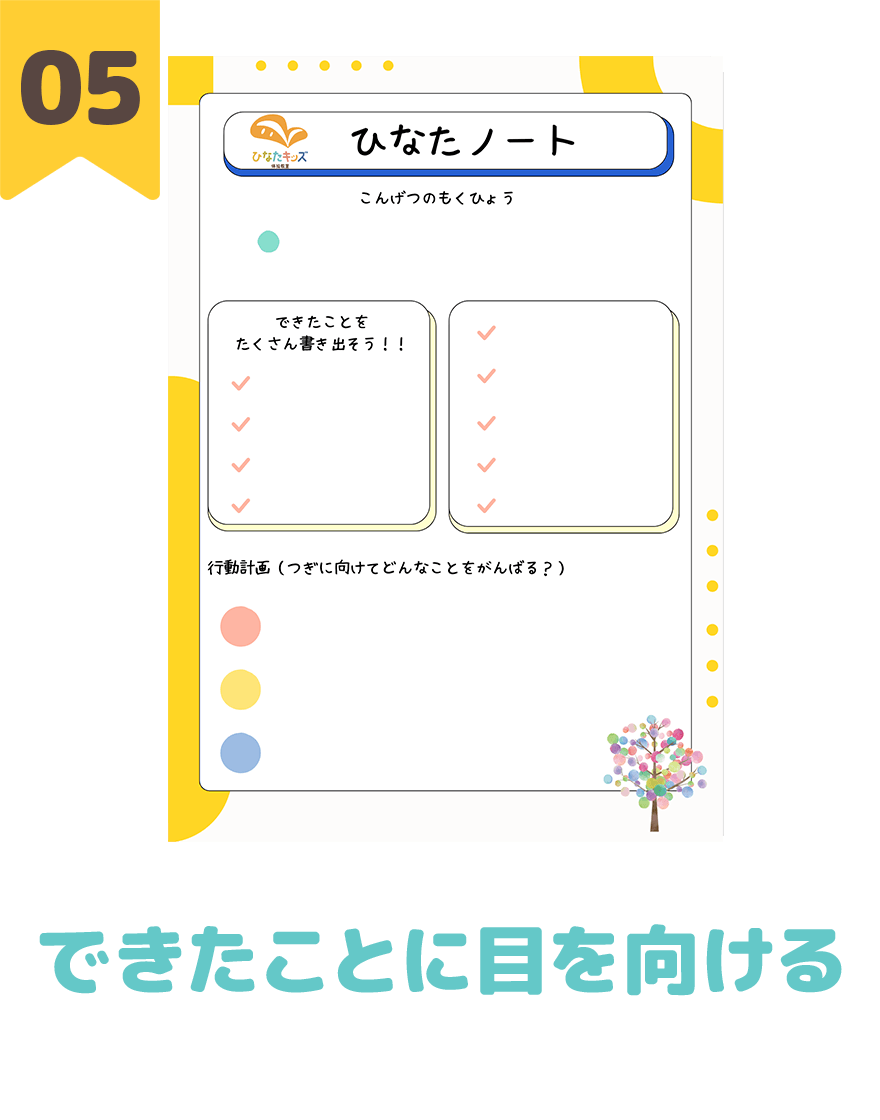 できたことに目を向ける